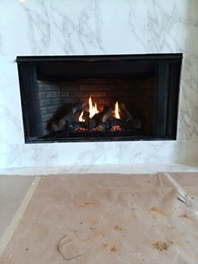Fireplace woodburner Masonite
