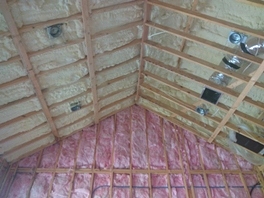 Insulation batts and spray foam