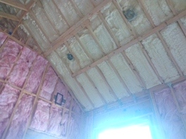 Insulation batts and spray foam