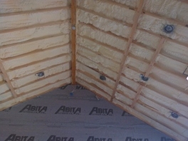 Insulation batts and spray foam