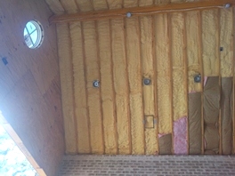 Insulation batts and spray foam